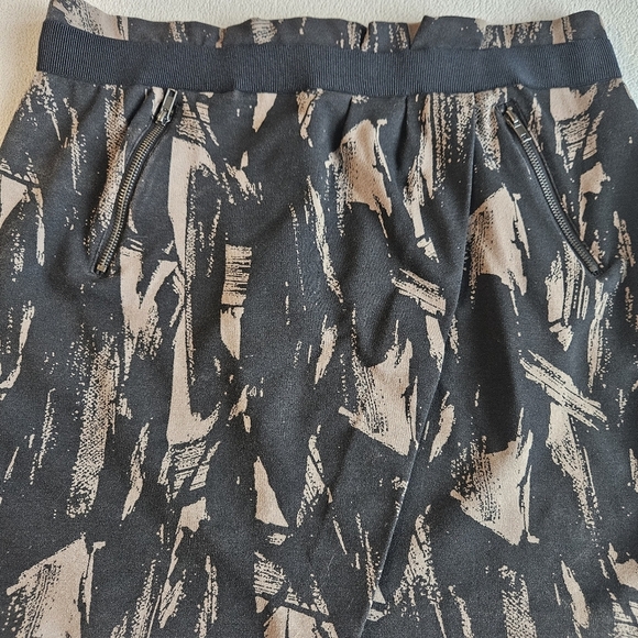 Simply Vera x Vera Wang Skirt Women's Size 12 Brown/Black Zip Pockets - Picture 2 of 7